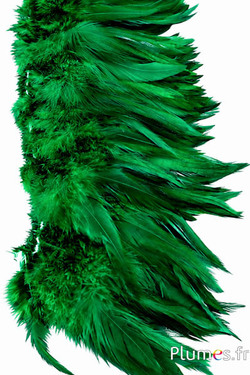 Frangia gallo - lungo. piume 10-15 cm - smeraldo